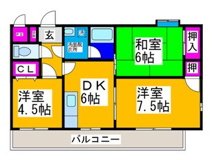 パ－クサイドナガソネの物件間取画像